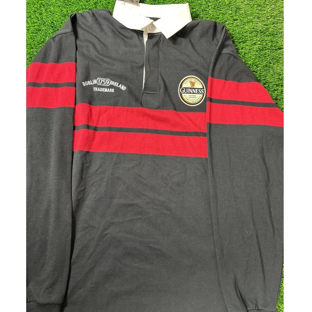 Guinness Rugby Polo Red Black Vintage Dublin Men's Polo Shirt Size XL